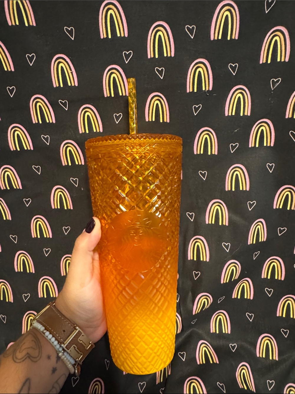 Starbucks Summer 2022 Mango/Orange Ombré Jeweled Tumbler
